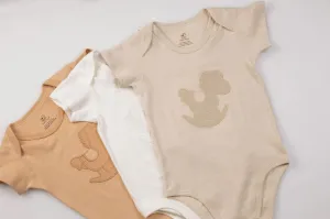100% Organic Cotton Short Sleeve Bodysuit With mbroidered