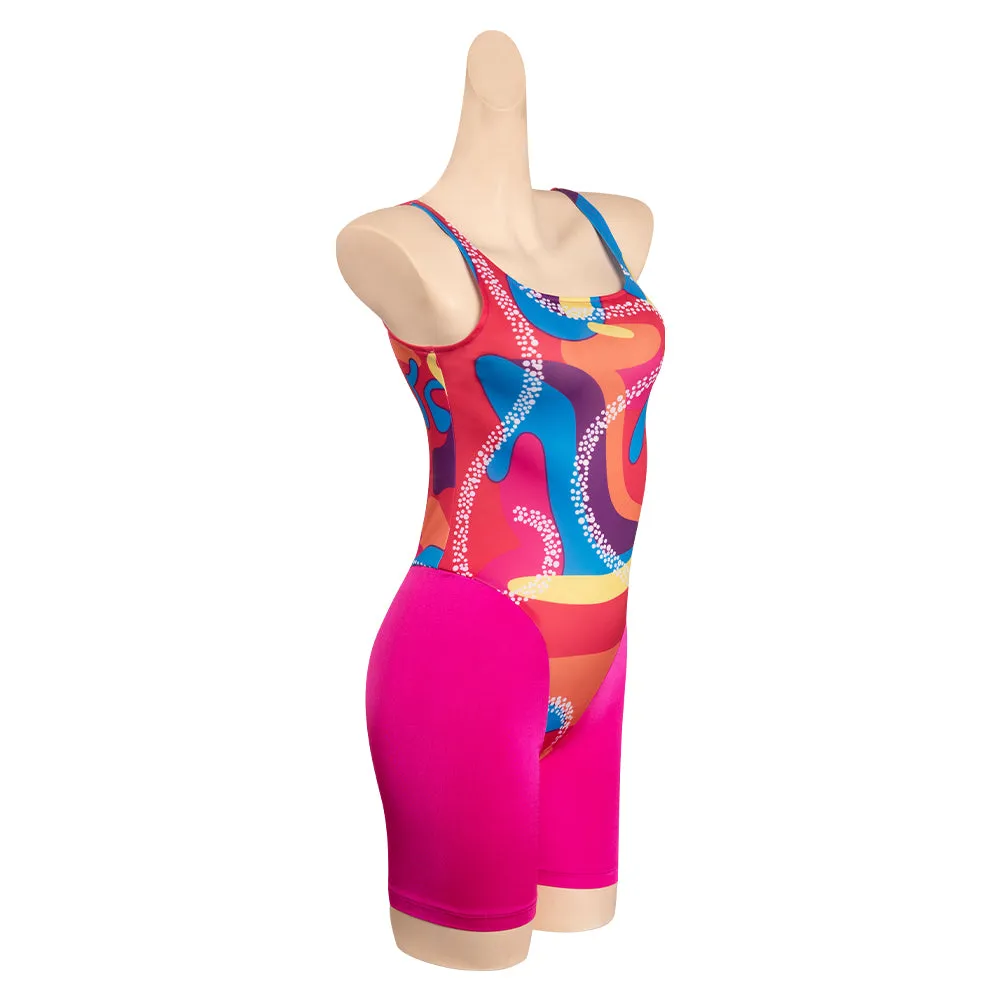 2023 Margot Robbie Hippie Printed Bodysuit Outfits Halloween Carnival Suit Cosplay Costume