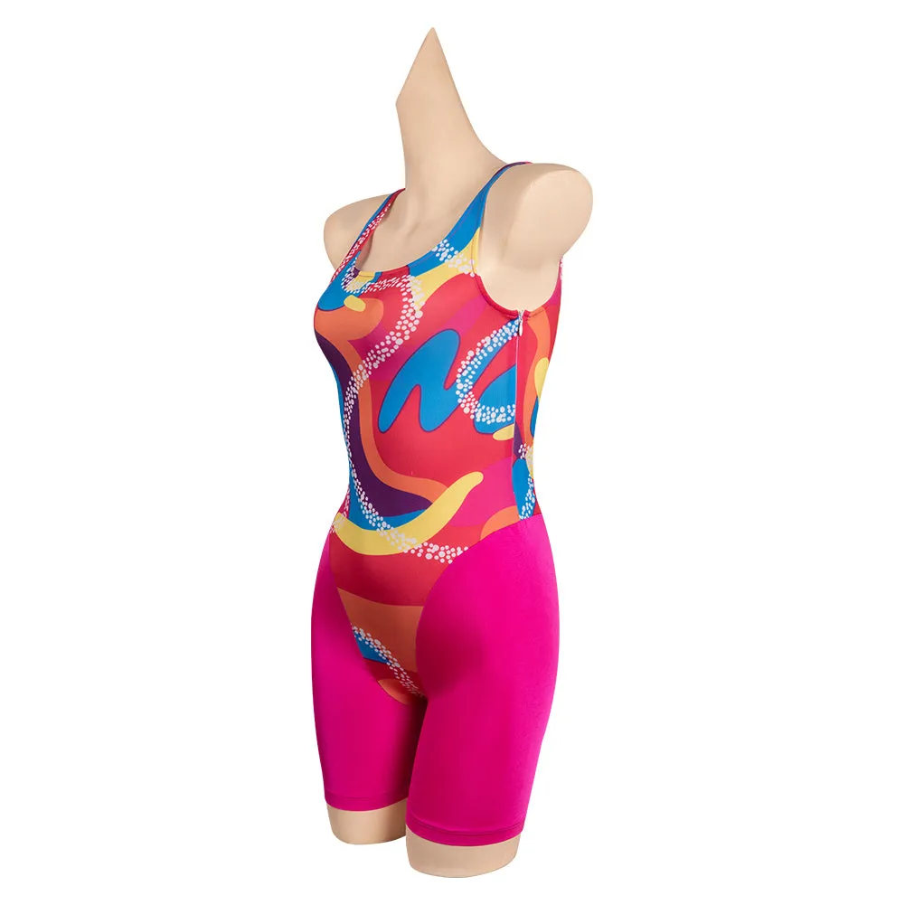 2023 Margot Robbie Hippie Printed Bodysuit Outfits Halloween Carnival Suit Cosplay Costume