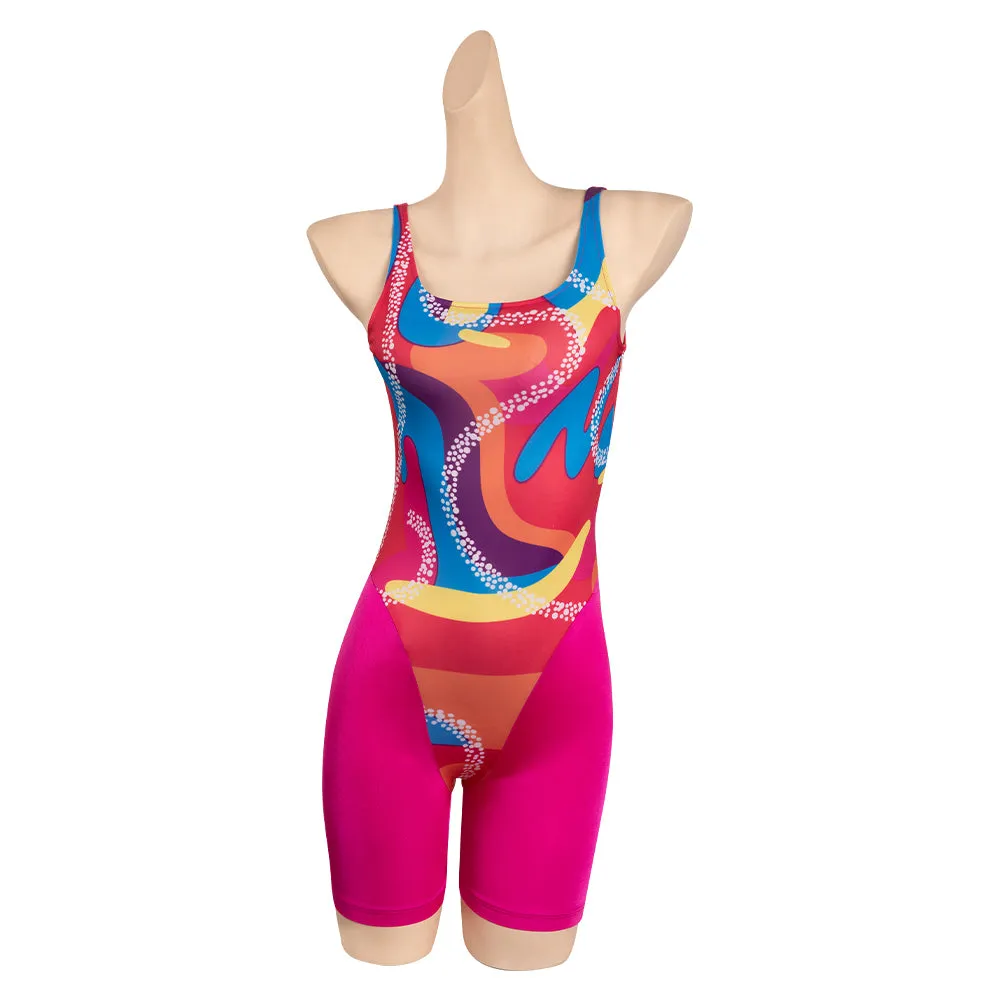2023 Margot Robbie Hippie Printed Bodysuit Outfits Halloween Carnival Suit Cosplay Costume