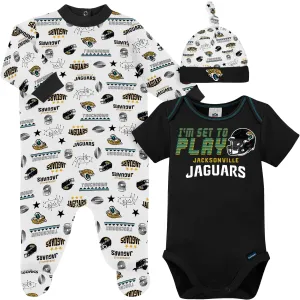 3-Piece Baby Boys Jaguars Bodysuit, Sleep 'N Play & Cap Set