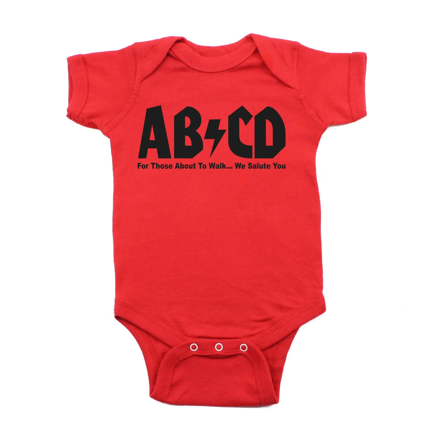 AB/CD Rock & Roll 100% Cotton Short Sleeve Unisex Baby Bodysuit One Piece