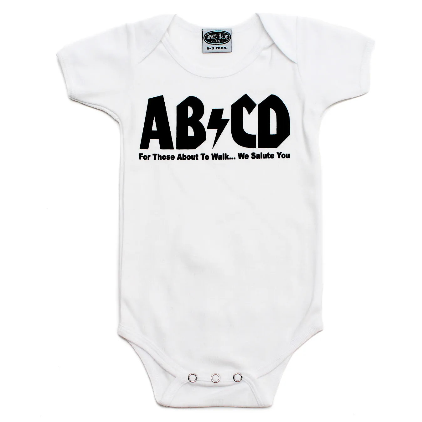 AB/CD Rock & Roll 100% Cotton Short Sleeve Unisex Baby Bodysuit One Piece