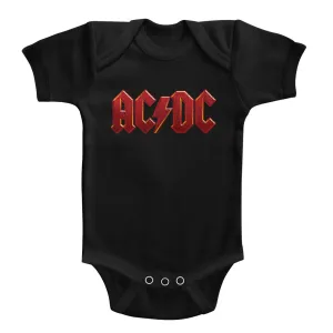 AC/DC Distress Red Baby Bodysuit