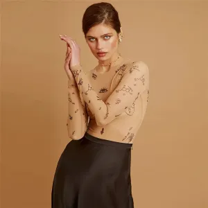 Aeris Tattoo Symbols Tissue Bodysuit