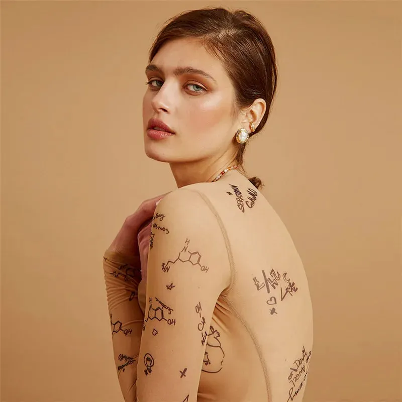 Aeris Tattoo Symbols Tissue Bodysuit