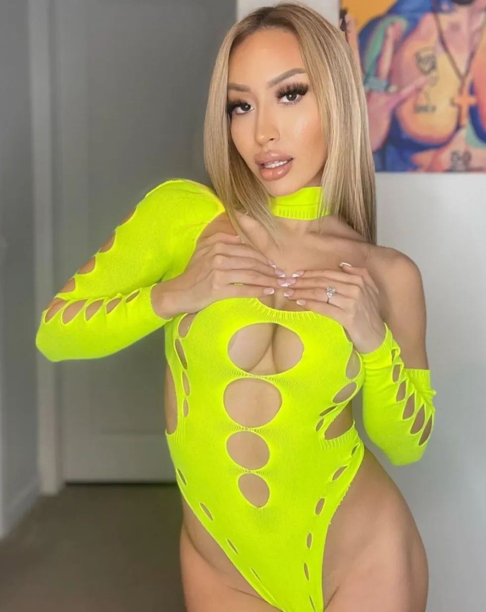 All Eyes On Me Bodysuit Yellow