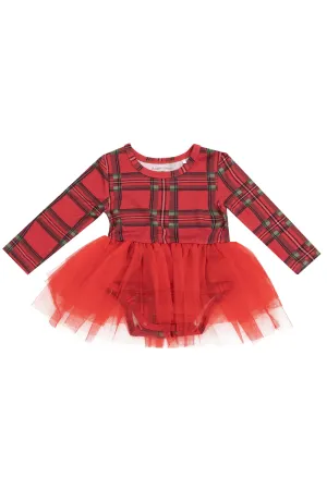 Angel Dear Vintage Holiday Plaid Tutu Bodysuit