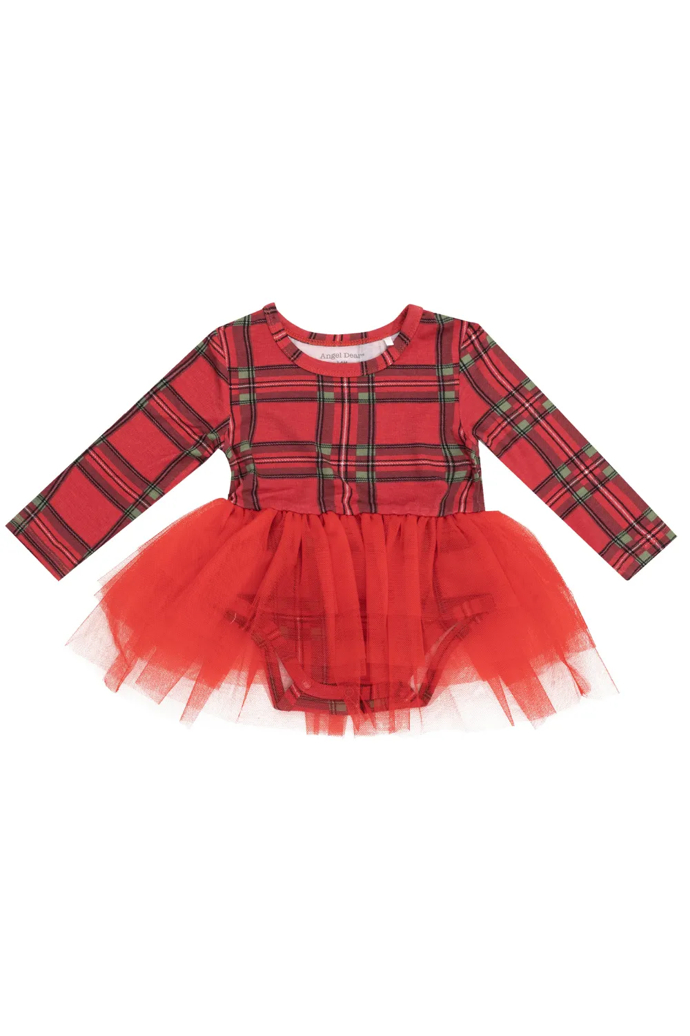 Angel Dear Vintage Holiday Plaid Tutu Bodysuit