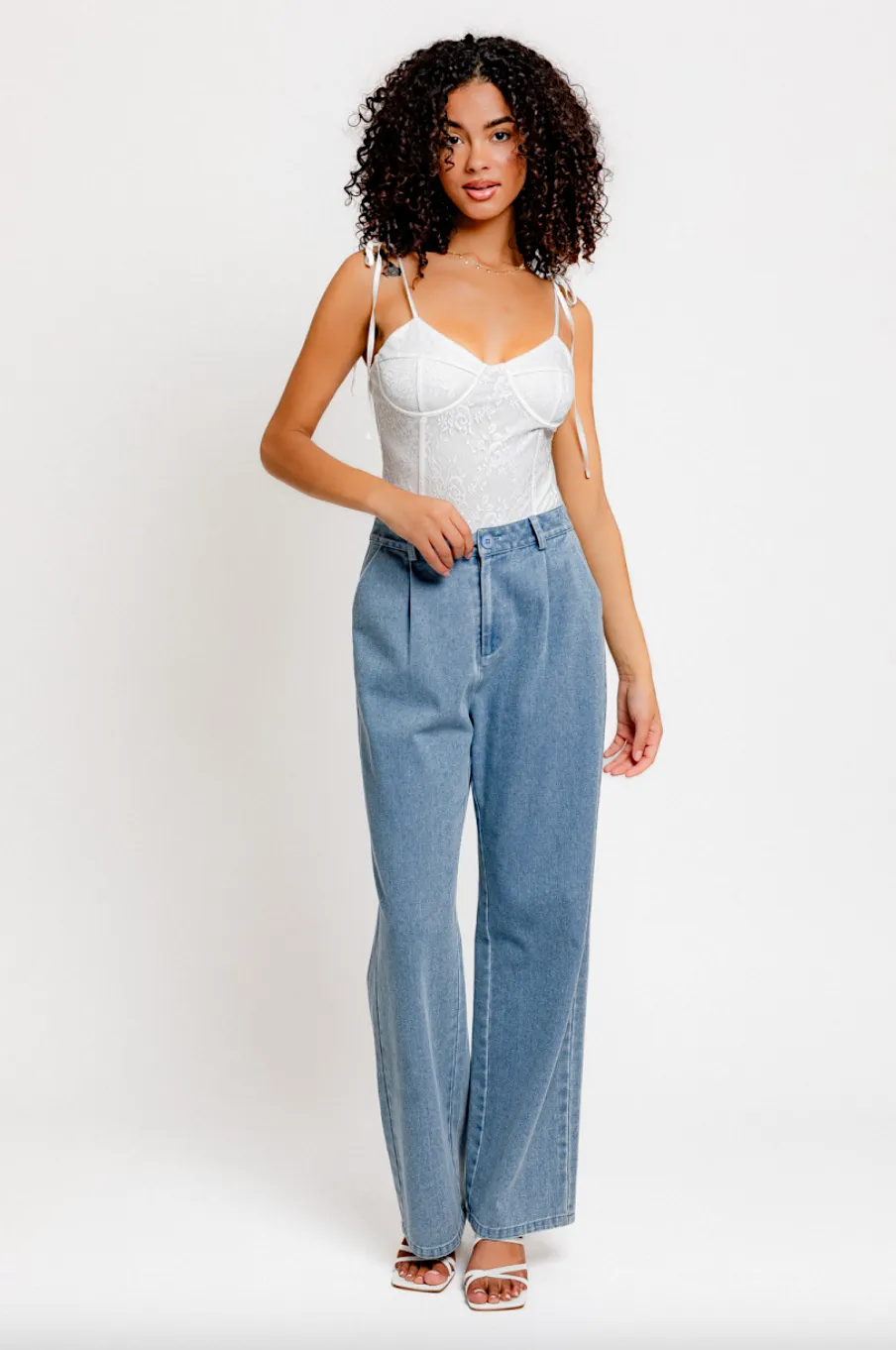ariana tie up detail bodysuit