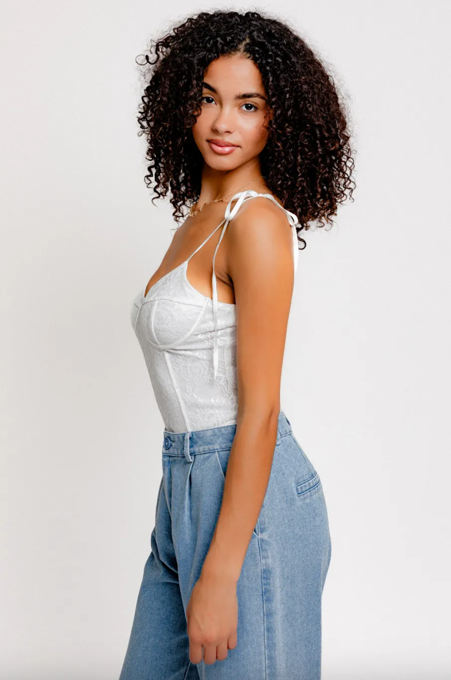 ariana tie up detail bodysuit