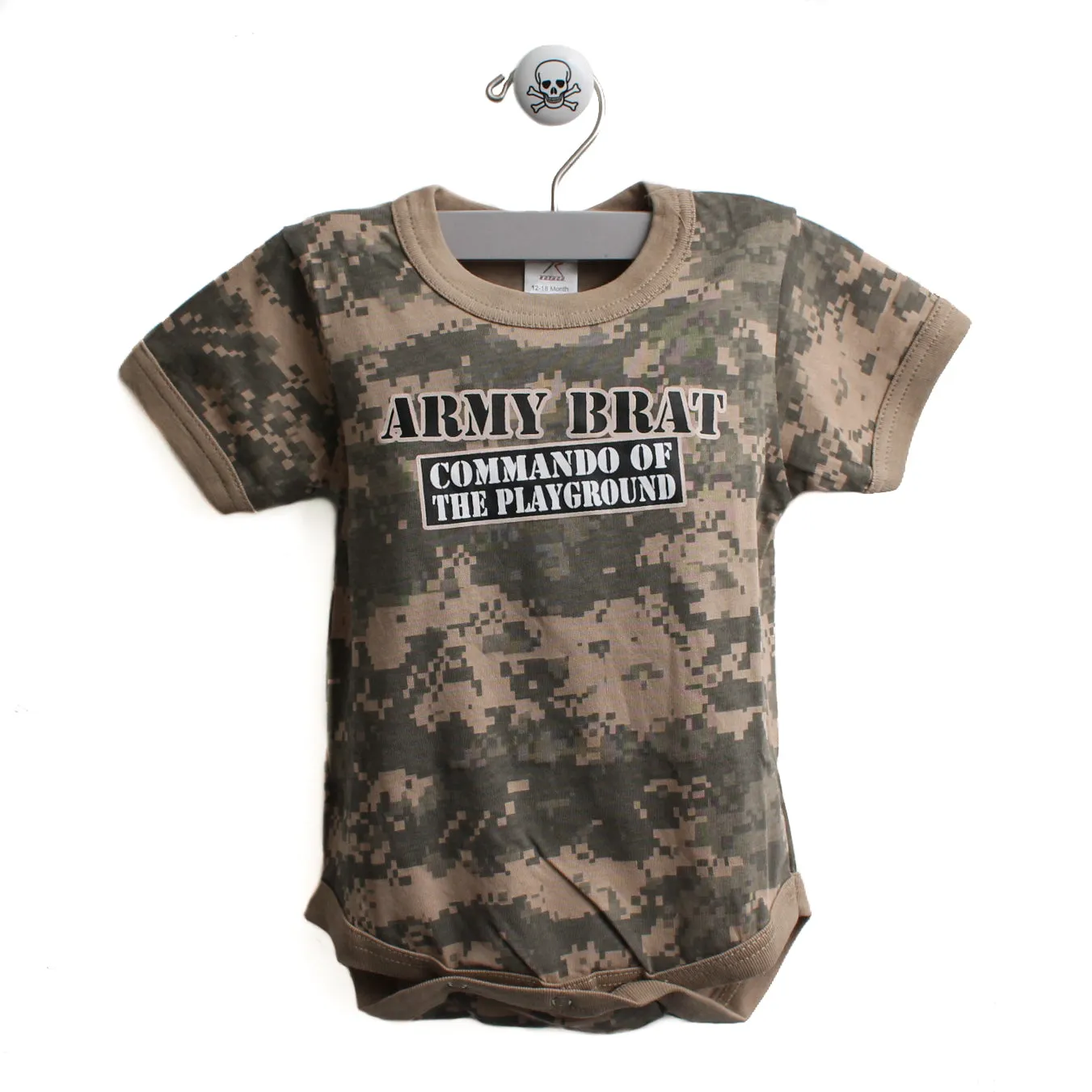Army Brat Digital Camo Soldier Short Sleeve Baby Infant Bodysuit