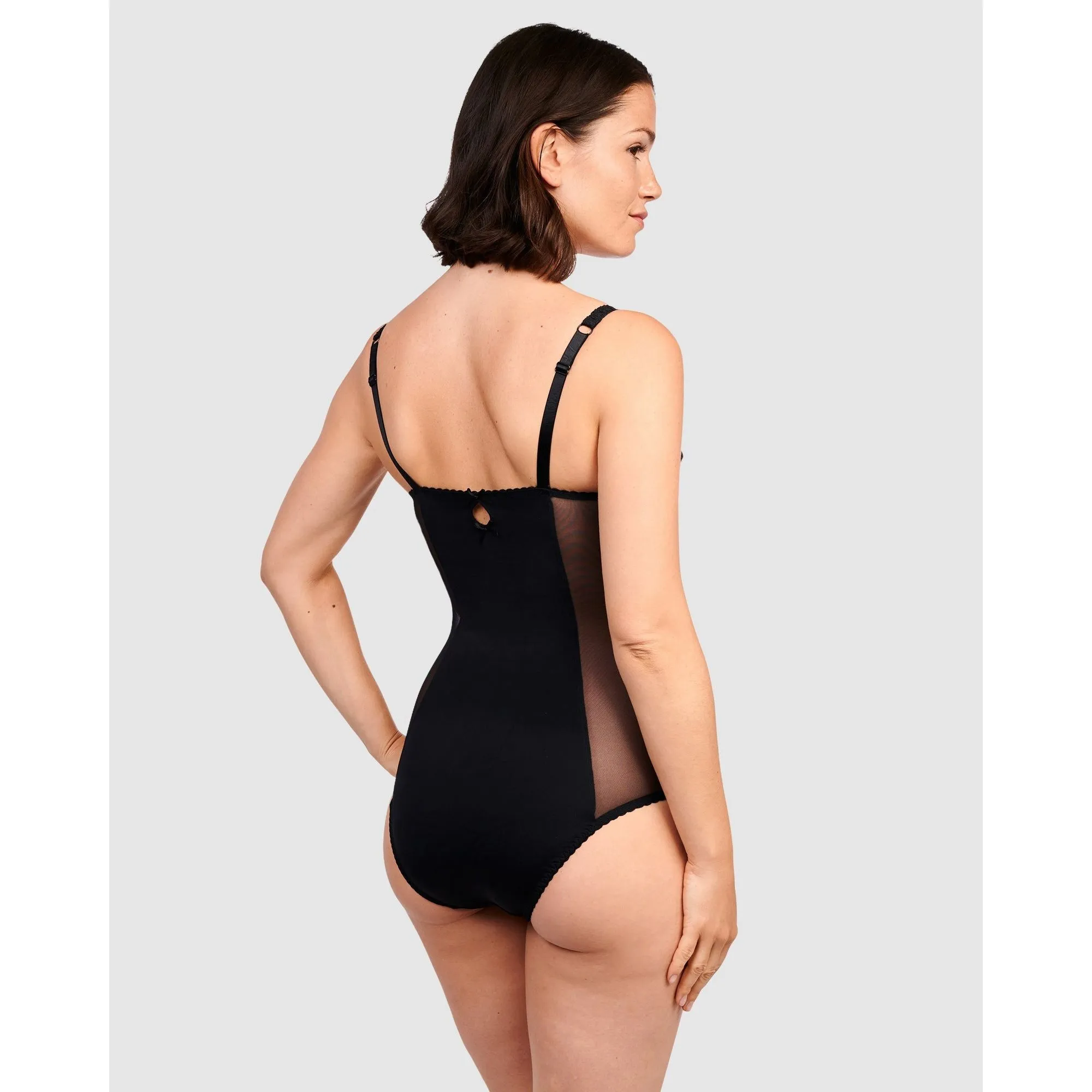 Arum Underwire Lace Bodysuit-Black
