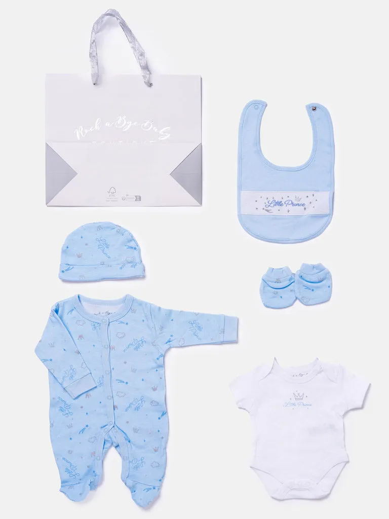 Baby Boy "Little Prince" Watch Me Grow 5-piece Set - Blue