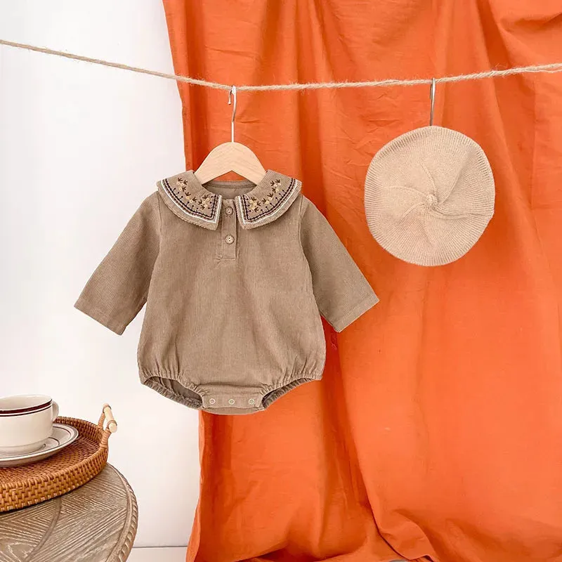 Baby Embroidered Lapel Bodysuit