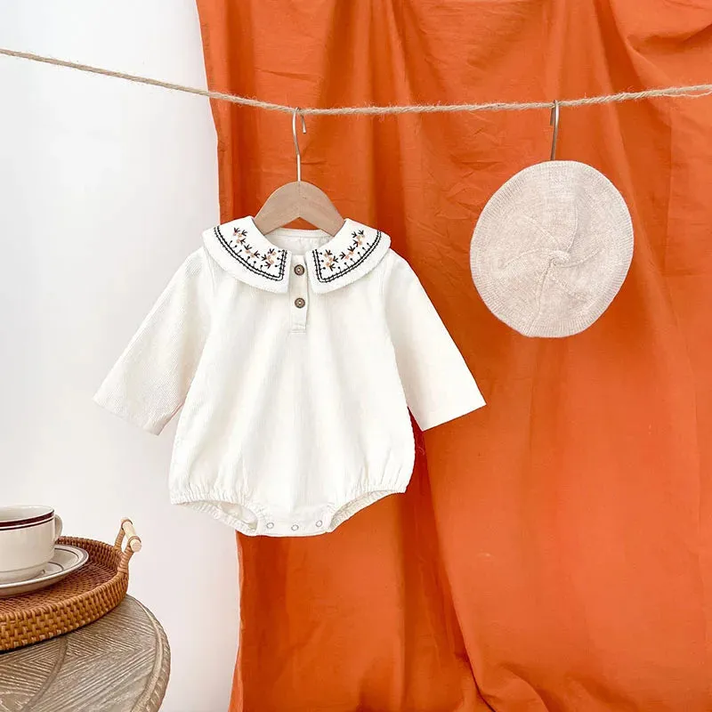 Baby Embroidered Lapel Bodysuit