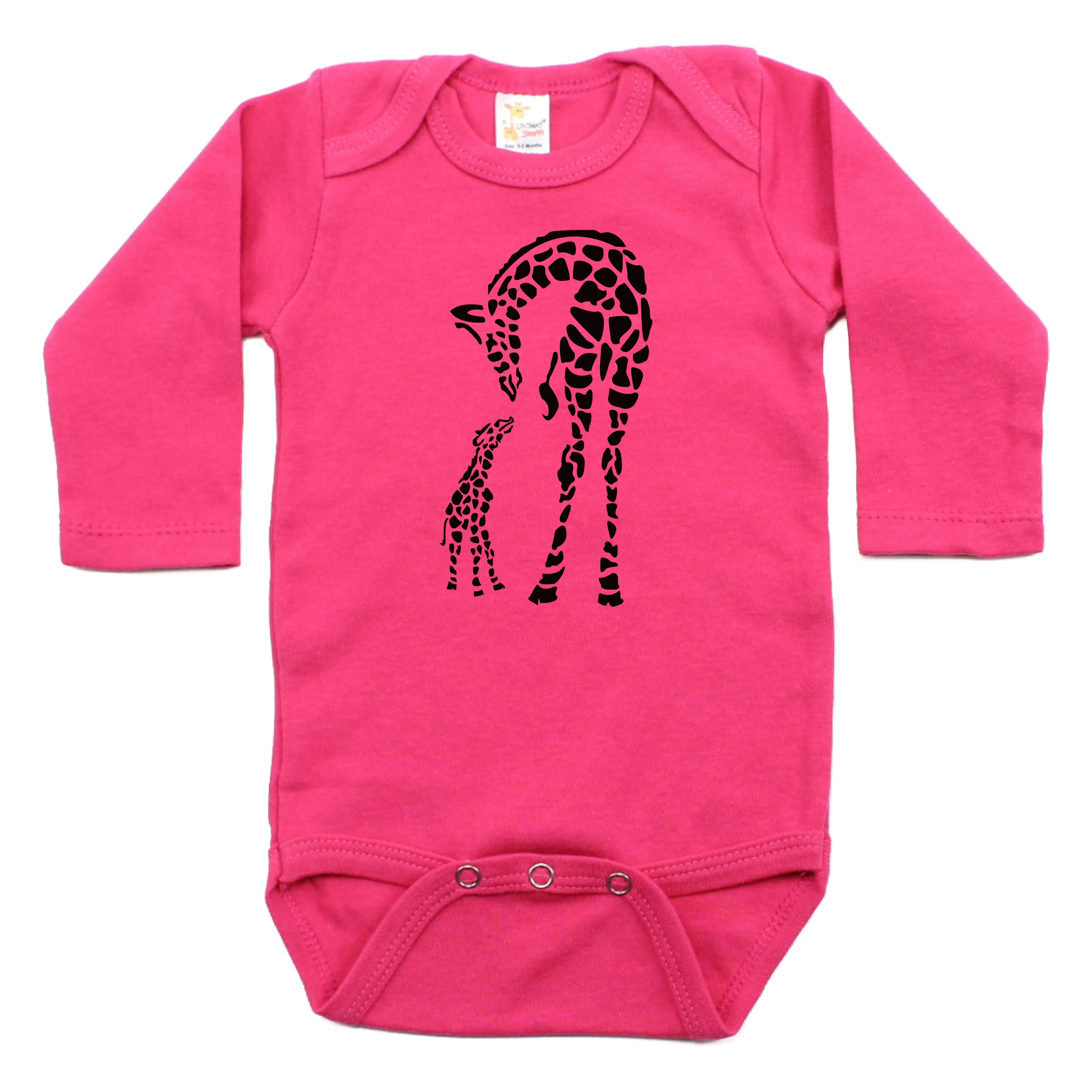 Baby Giraffe and Mommy Long Sleeve Bodysuit