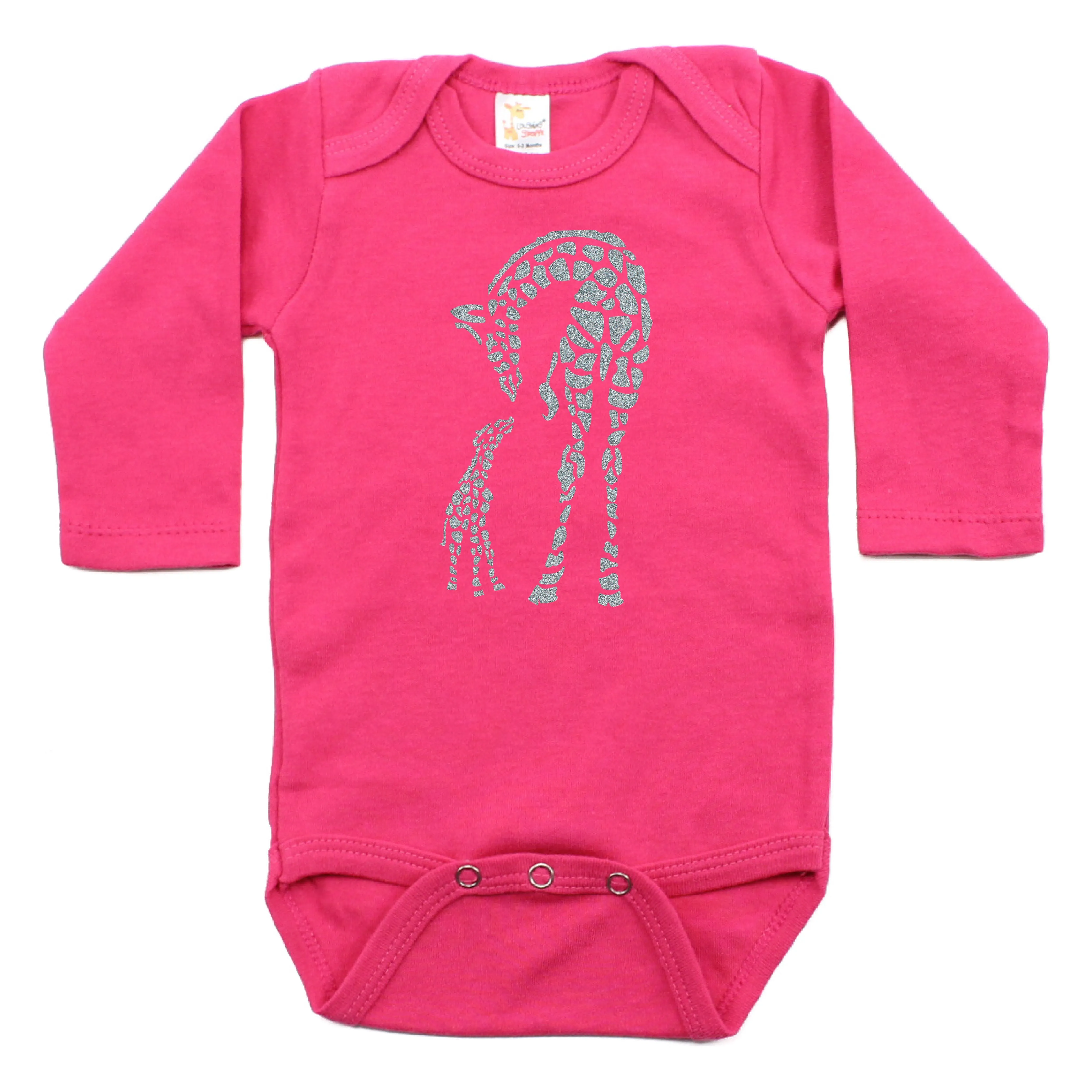 Baby Giraffe and Mommy Long Sleeve Bodysuit