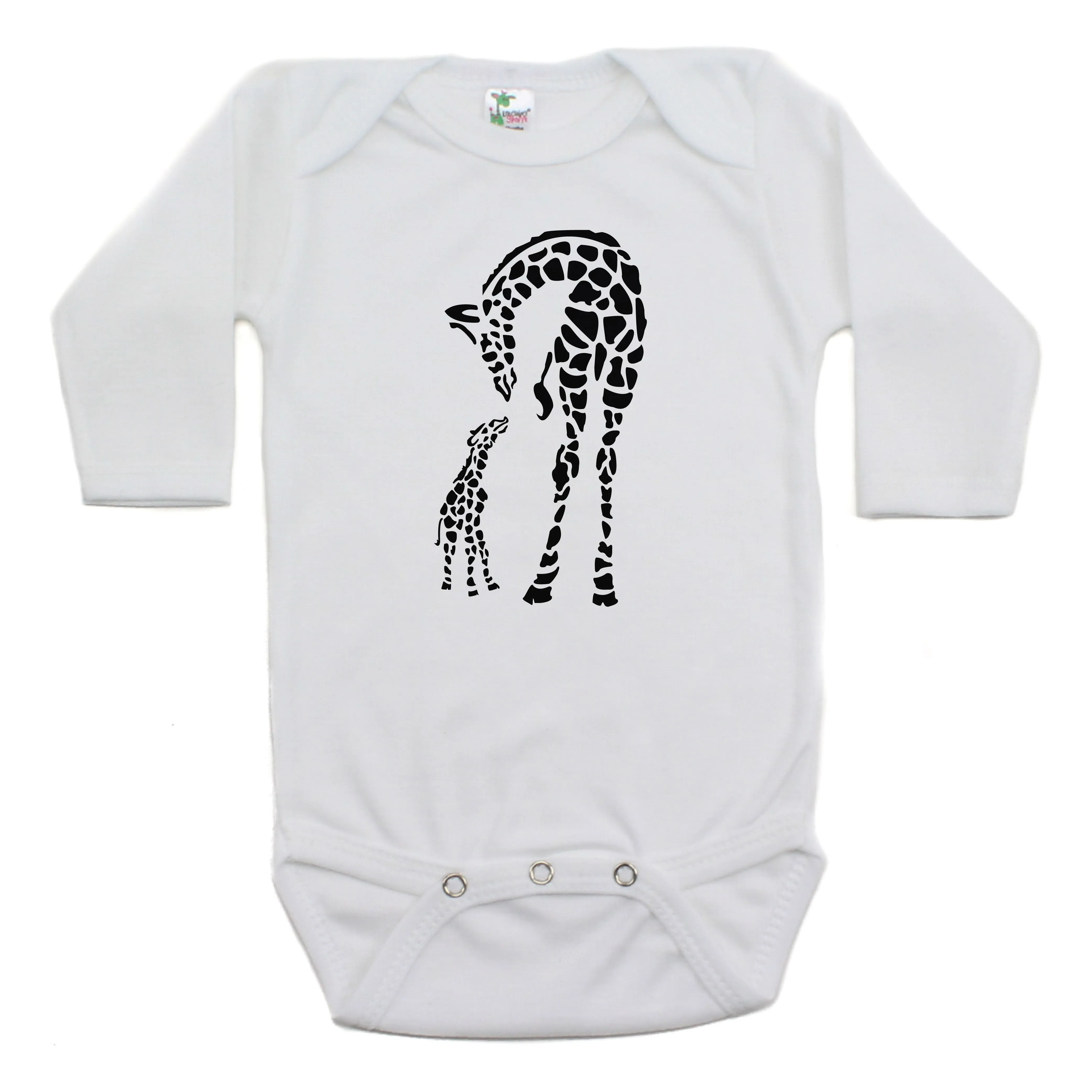 Baby Giraffe and Mommy Long Sleeve Bodysuit