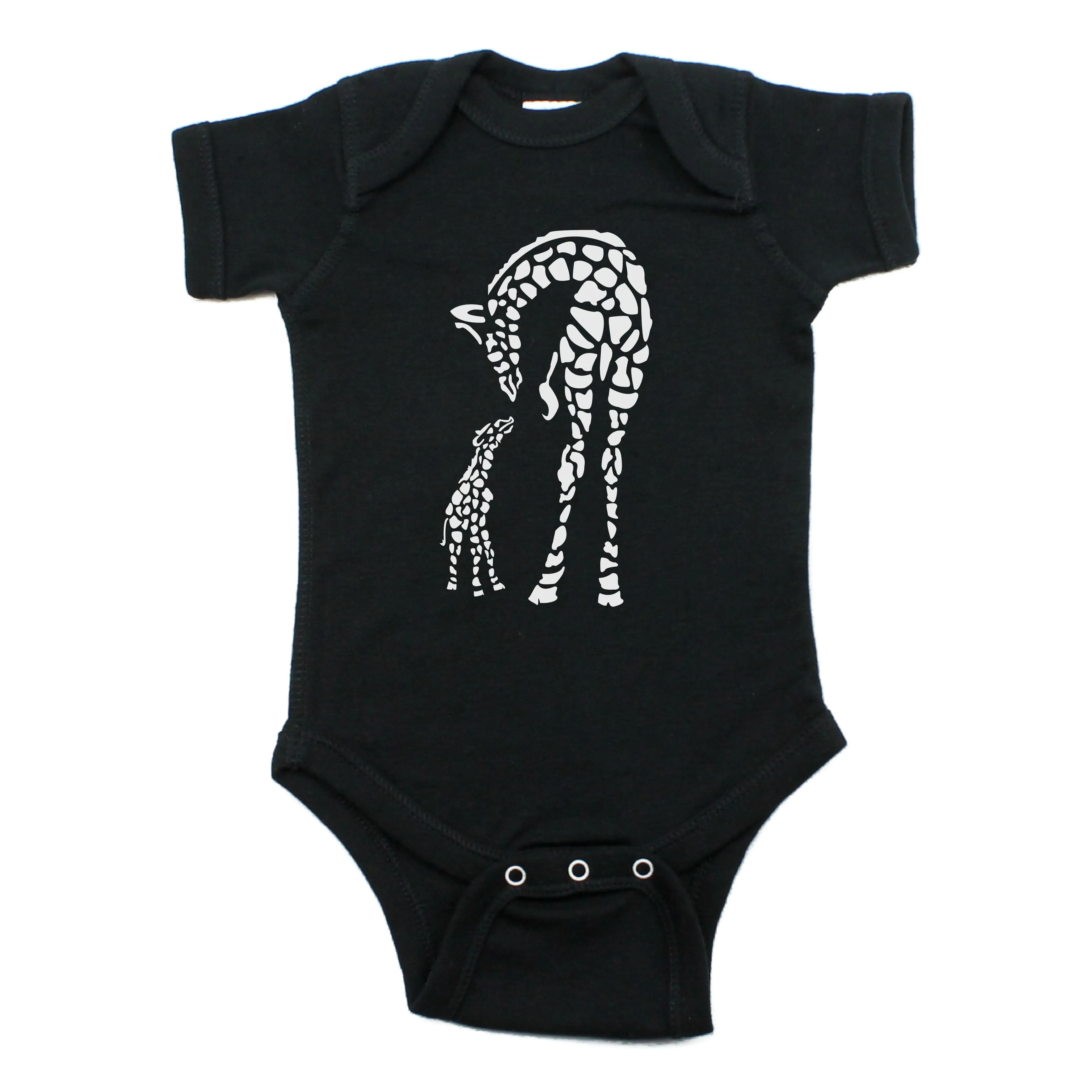 Baby Giraffe and Mommy Short Sleeve Bodysuit