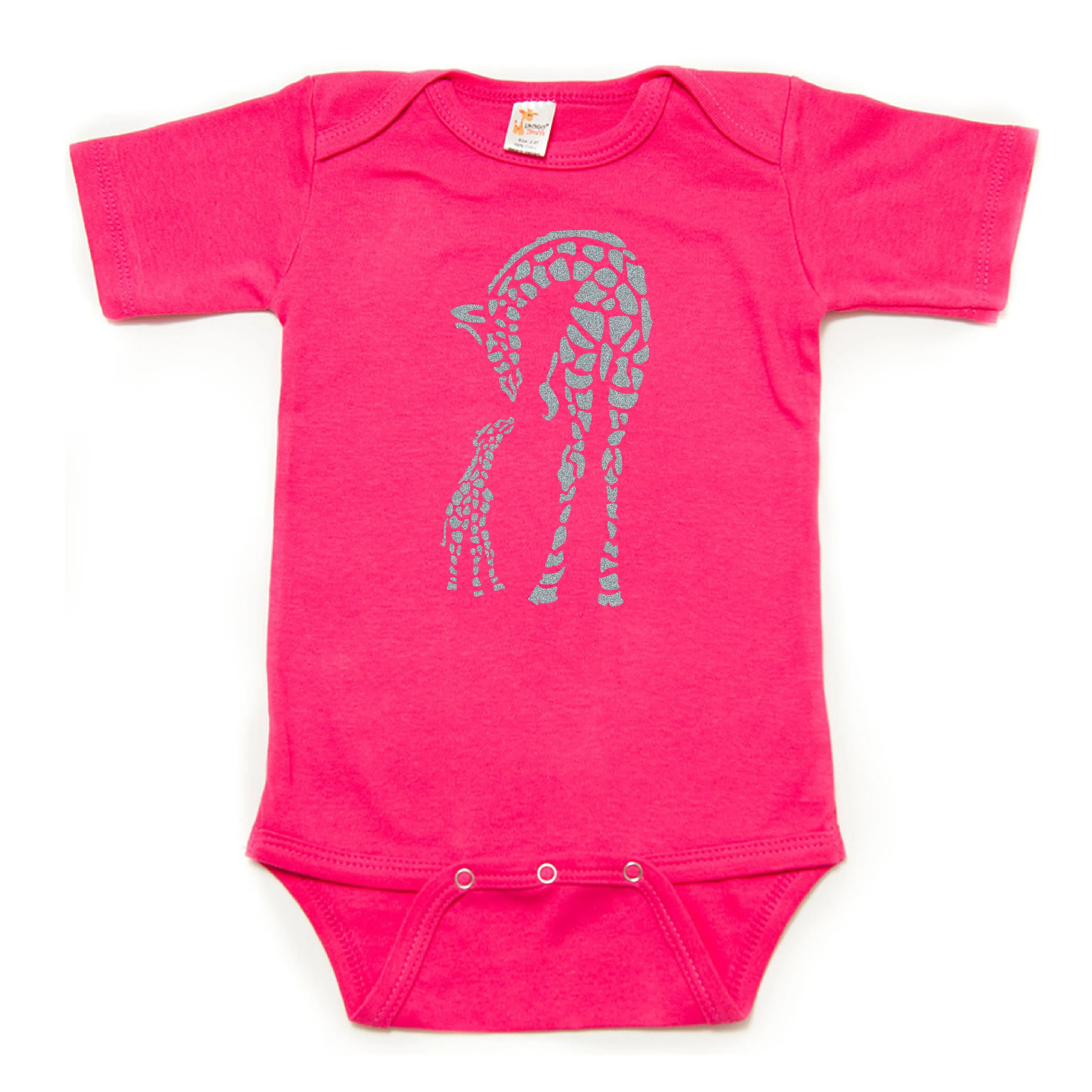 Baby Giraffe and Mommy Short Sleeve Bodysuit