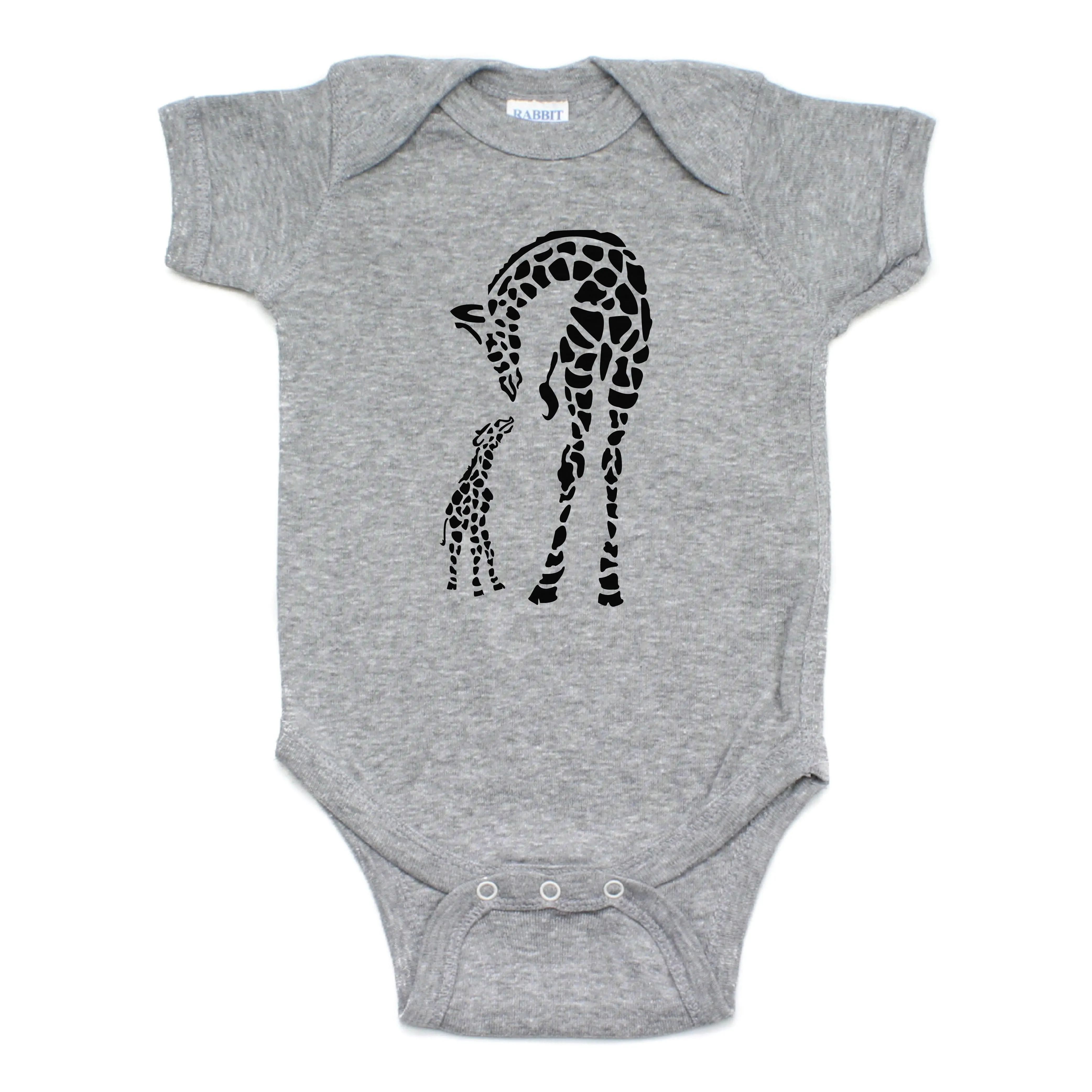 Baby Giraffe and Mommy Short Sleeve Bodysuit