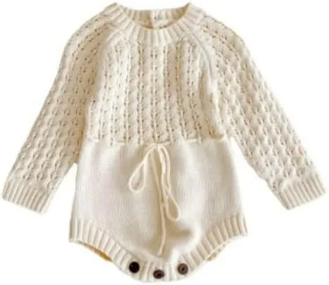 Baby Girls Knitted Long Sleeve Romper