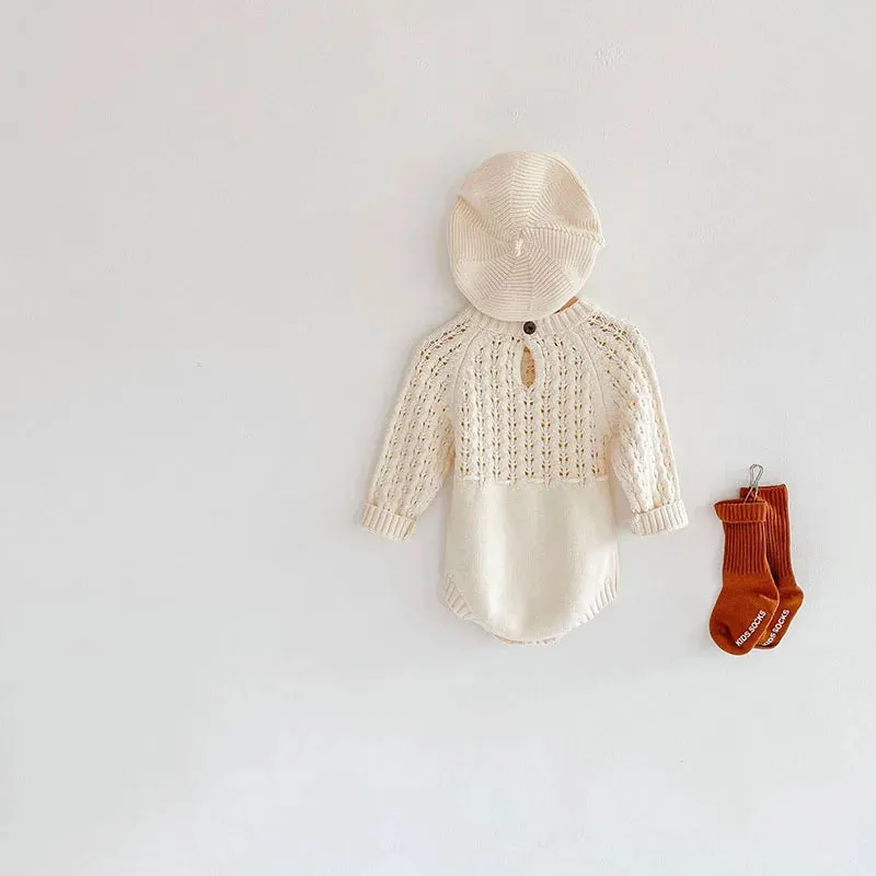 Baby Girls Knitted Long Sleeve Romper
