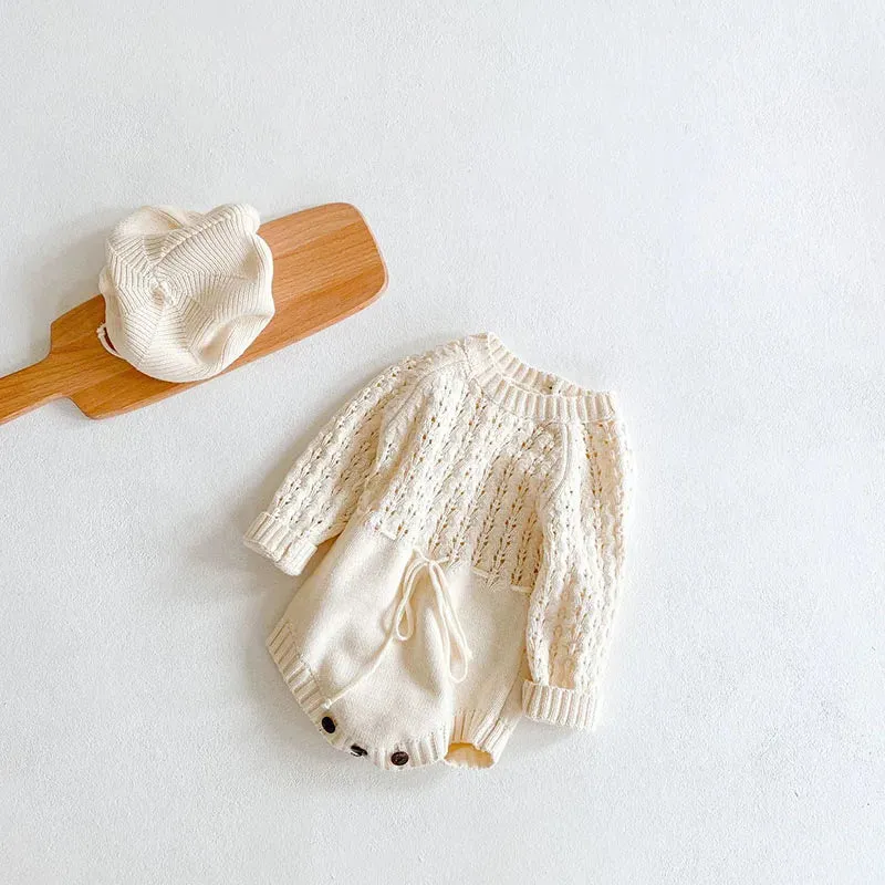 Baby Girls Knitted Long Sleeve Romper