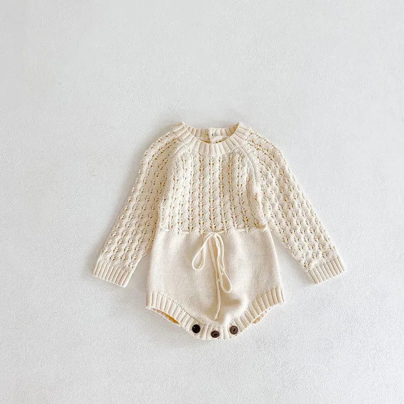 Baby Girls Knitted Long Sleeve Romper