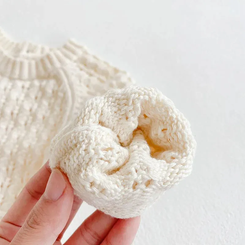 Baby Girls Knitted Long Sleeve Romper