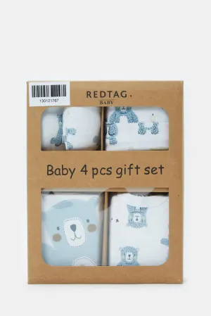 Baby White Printed  Gift Set (5 Piece)