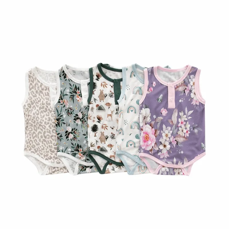 Bamboo Henley Sleeveless Bodysuit || Lavender Love