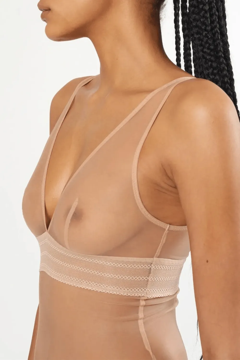 Bare Soft Cup Bodysuit in Powder, Size XS (UK 6)