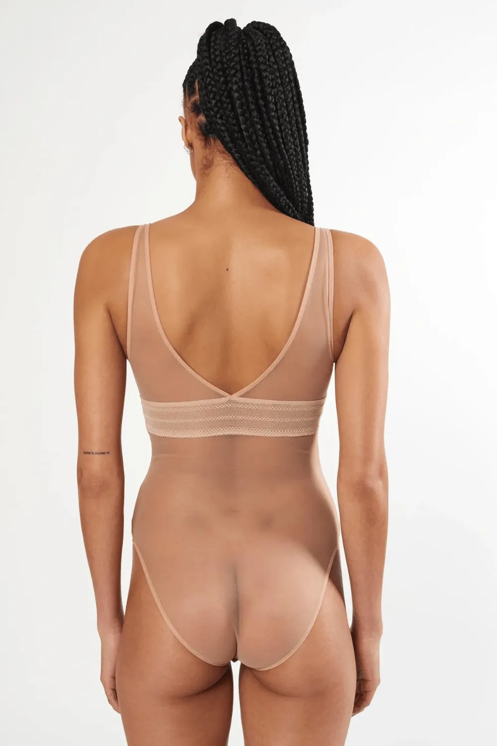 Bare Soft Cup Bodysuit in Powder, Size XS (UK 6)