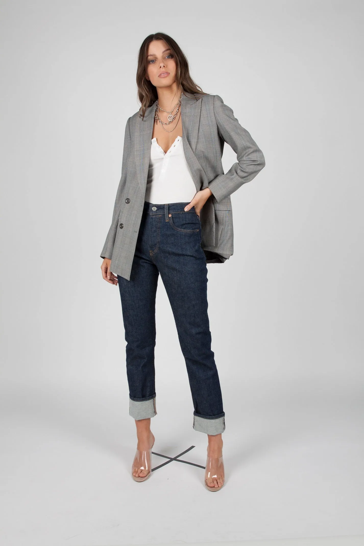 Bayse Brand SPAGHETTI STRAP BUTTON DOWN BODYSUIT WHITE