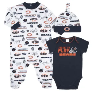 Bears Baby Boys 3-Piece Bodysuit, Sleep 'N Play, and Cap Set
