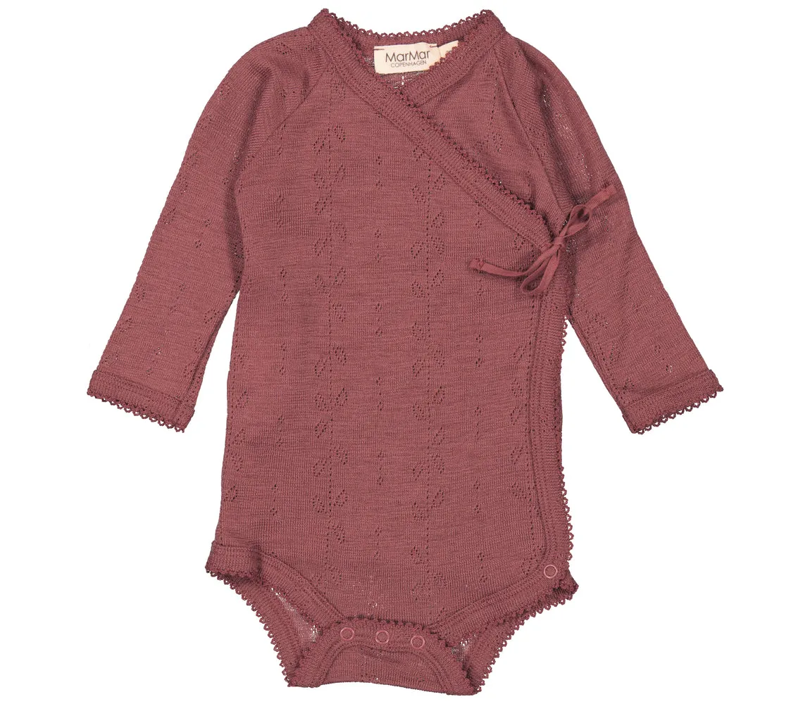 Belita, Wool Pointelle Bodysuit - Berry Blend