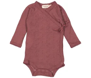 Belita, Wool Pointelle Bodysuit - Berry Blend