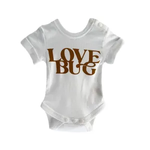 Bencer & Hazelnut Short Sleeve Bodysuit - Love Bug - White - 00000