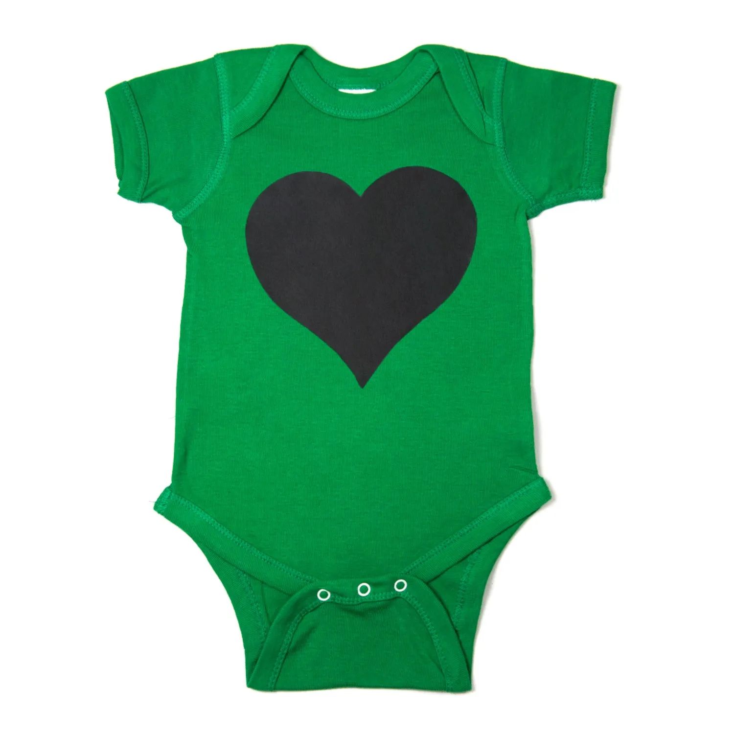 Big Black Heart Short Sleeve Baby Infant Bodysuit