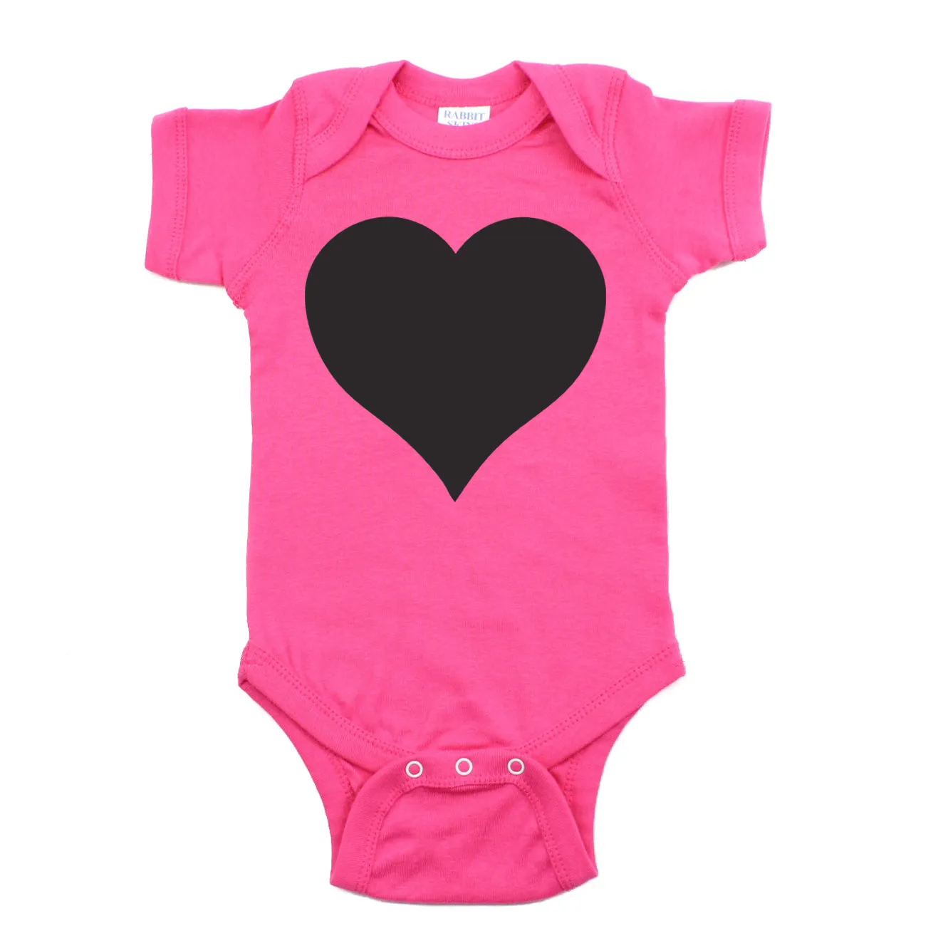 Big Black Heart Short Sleeve Baby Infant Bodysuit