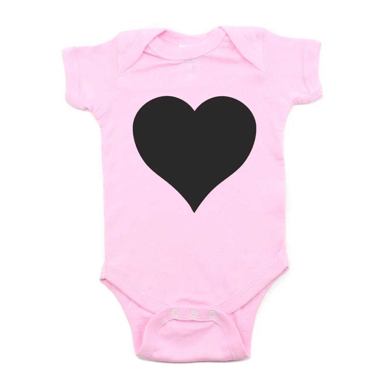 Big Black Heart Short Sleeve Baby Infant Bodysuit