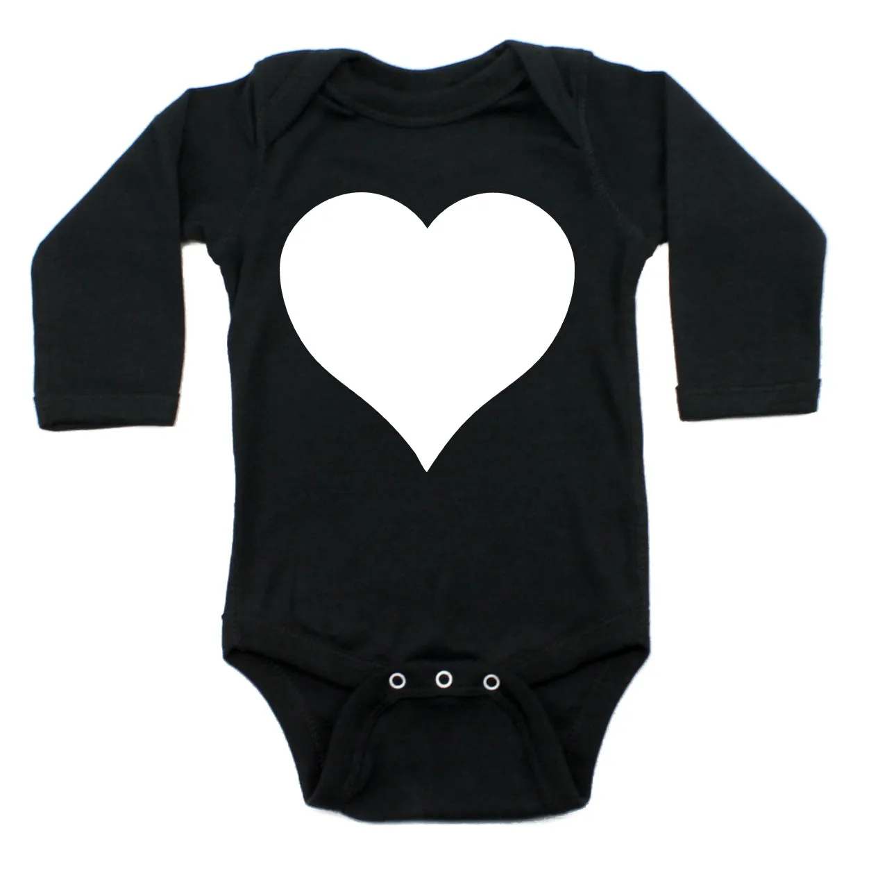 Big White Heart Long Sleeve Baby Infant Bodysuit