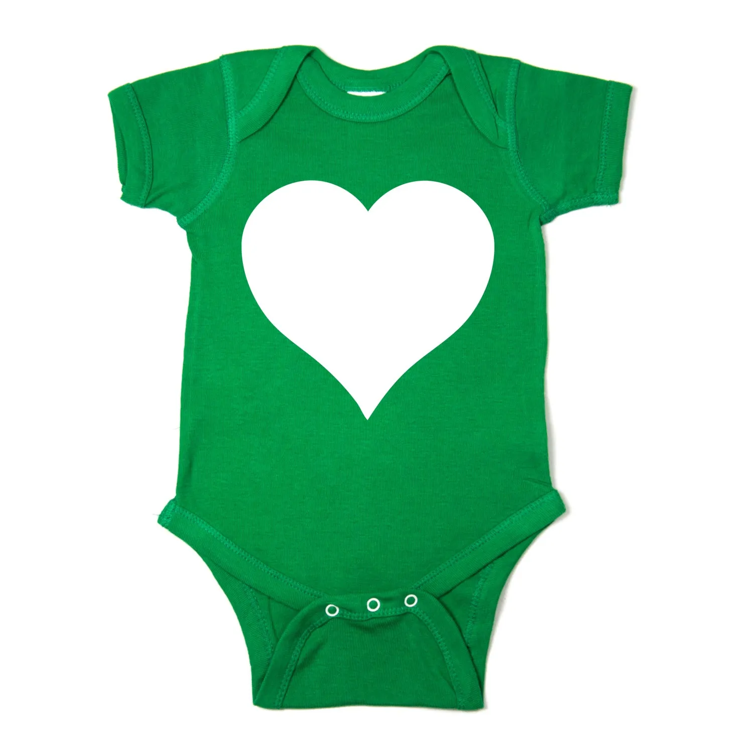 Big White Heart Short Sleeve Baby Infant Bodysuit