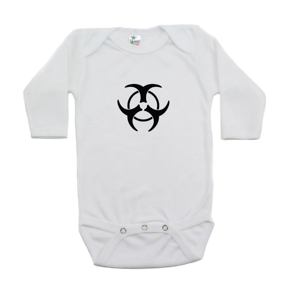 Biohazzard Warning Symbol Long Sleeve Infant Bodysuit