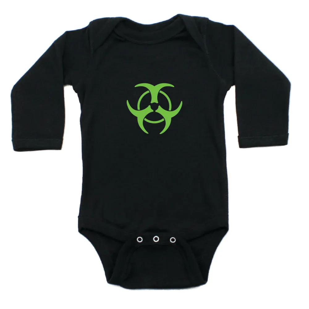 Biohazzard Warning Symbol Long Sleeve Infant Bodysuit