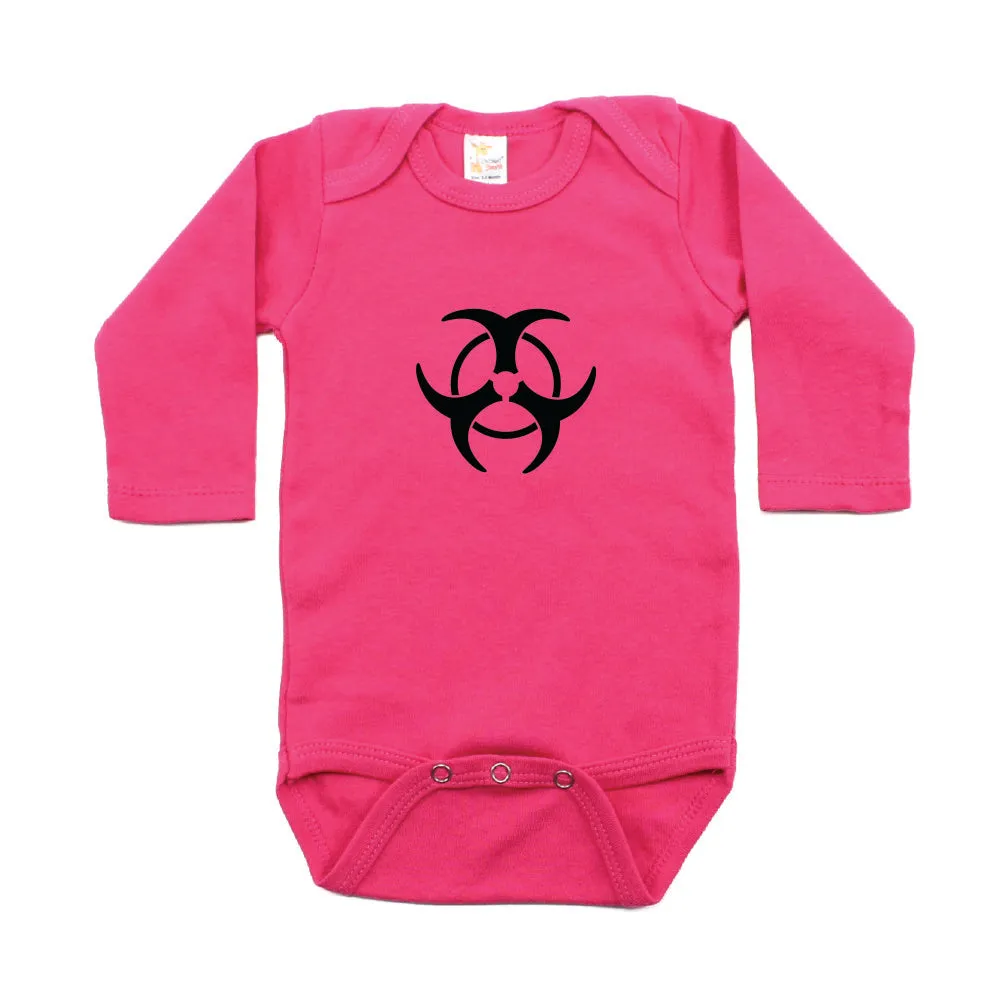Biohazzard Warning Symbol Long Sleeve Infant Bodysuit