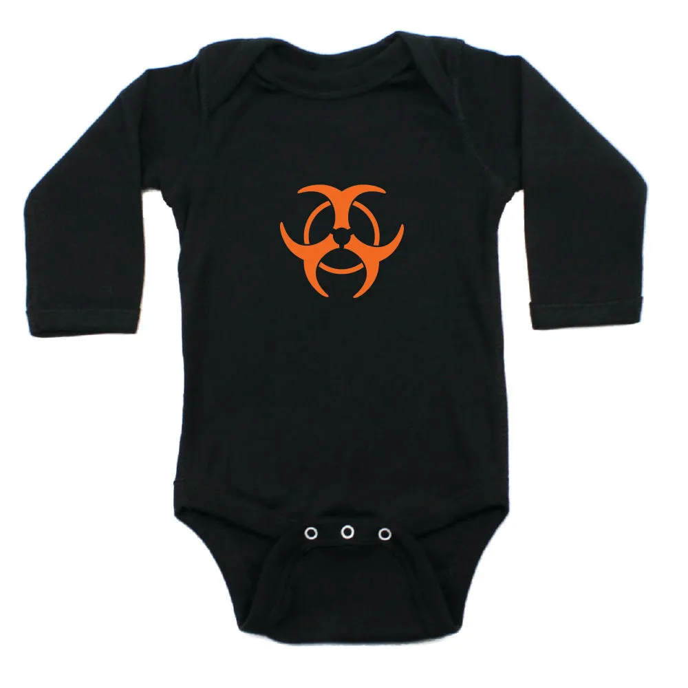 Biohazzard Warning Symbol Long Sleeve Infant Bodysuit