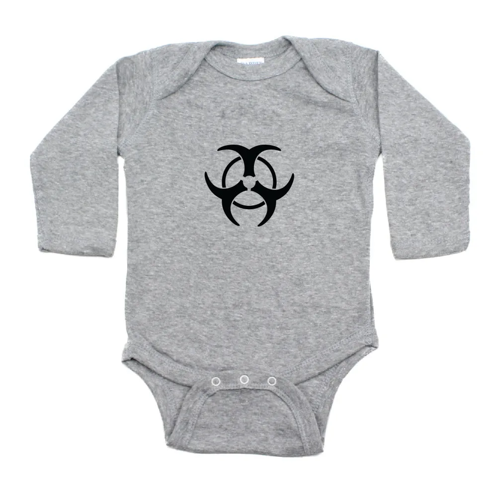 Biohazzard Warning Symbol Long Sleeve Infant Bodysuit